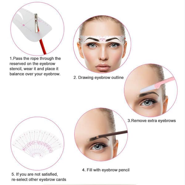 Eyebrow Stencil Eyebrow Shaper Kit Reusable Eyebrow Stencil With Strap