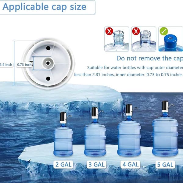Vanndispenser Elektrisk Bærbar USB-lading 5 Gallon Flaskevannpumpe