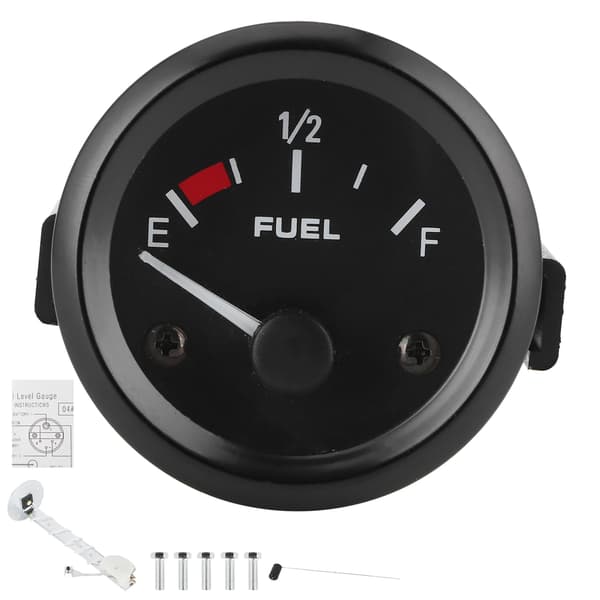 2-inch Fuel Level Gauge with White Illumination and Float Sensor, Universal for 12V Gasoline Vehicles