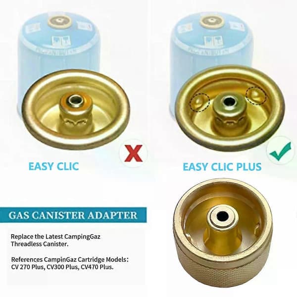 Easy Clic Plus-system med gevind gasbeholderadapter Campingaz gaskomfur konverter til Lindal Valve_Kvalitetsgaver thread