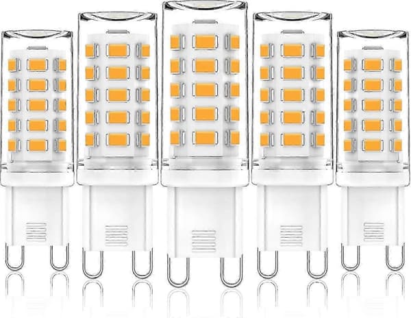 5-pakkaus G9 LED-lamppu himmennettävä, lämmin valkoinen 3000k, 3w G9 LED-lamppu