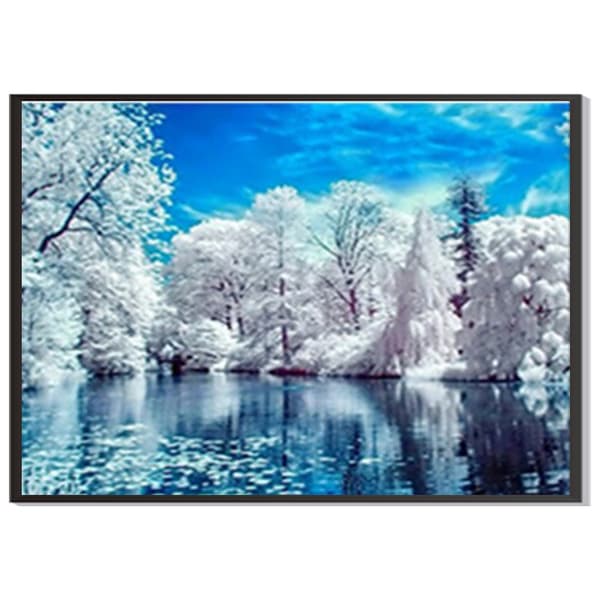 30x40cm 5D fuld DIY diamantmaling, bjerglandskab, DIY diamant