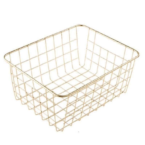 Wire Baskets, Gold 2-pack Wire Basket, Storage Organizing Craft Decor Kitchen (gold)