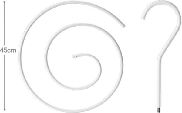 Spiralbøjle - Diameter 45cm - Tørrefunktion - Dynebetrækholder - Multifunktionel Opbevaring - Spiralformet Tørrestativ til Dyner