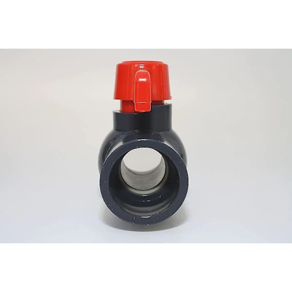 Kugleventil 50 mm med 2 limmuffer 1 1/2 \" i PVC, U 10 bar