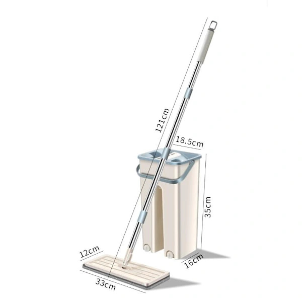 360° Flat Press Mikrofibermopp Bøttesett, 1 Moppesett + 2 Pader