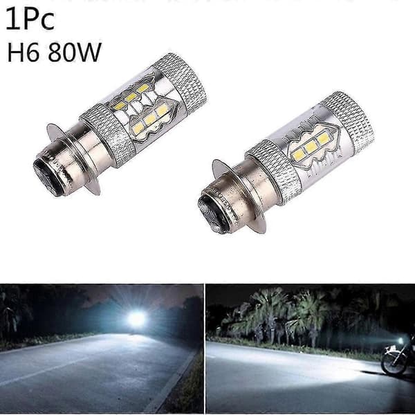 New Motorcycle Headlight Strong White 12v H6 P15d Bulb Led Lamp Practical 16smd_s