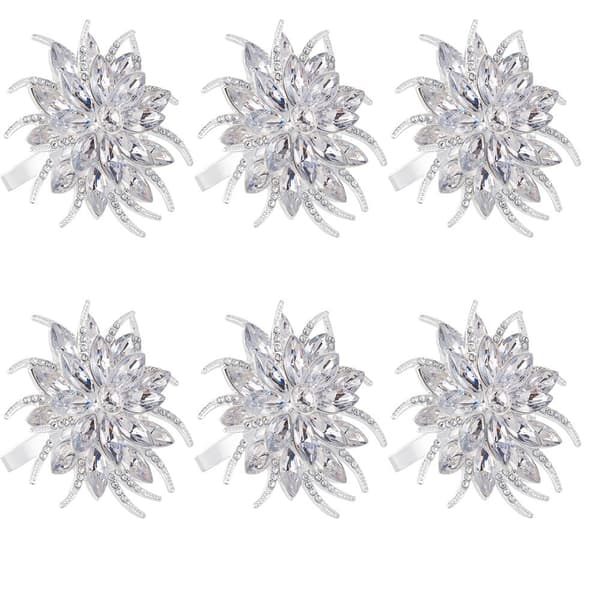 6 stk Lotusblomst Serviettholder Rhinestone Serviettholder Serviett