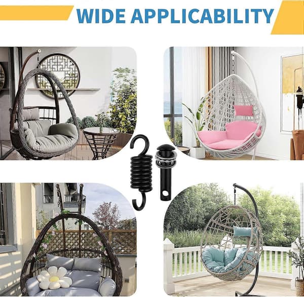 Hammock Chair Ultimate Hanging Kit by - 500lbs Capacity Egg Hammock Chair Spring