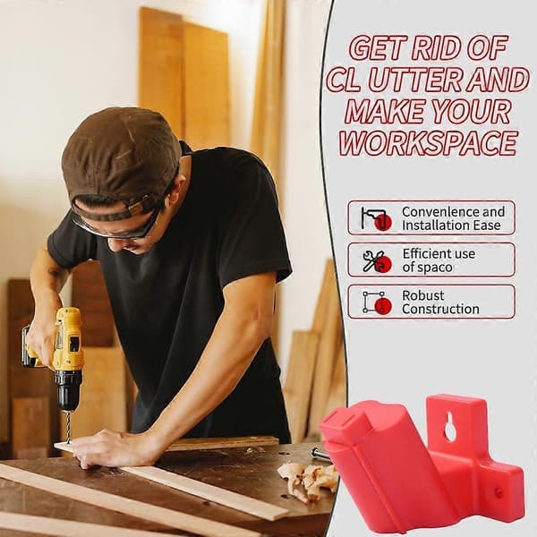 Wall Mounted Tool Holder 12-Pack ABS Drill Rack with Screws for Milwaukee M12 12V Tools Garage Workshop Red