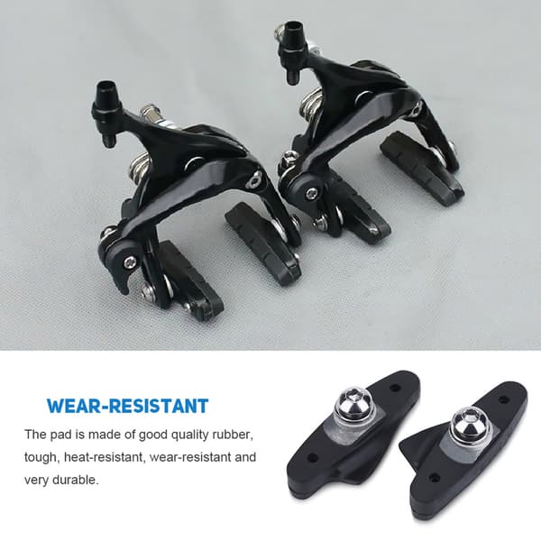 1 Pair Durable Rubber Brake Pads for Road Bikes with Fixed Gear Bicycle Accessories