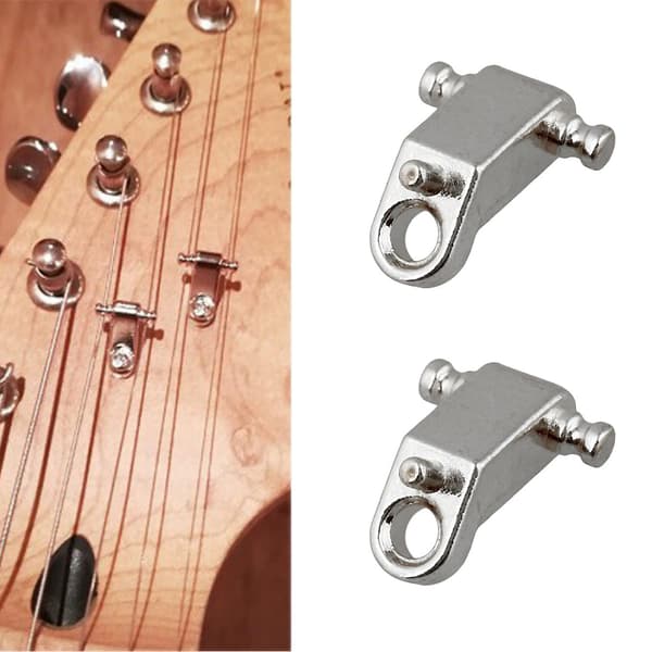 2 stk. erstatning for elgitarstrengholdere 0,43 tommer x 0,2 tommer sølv