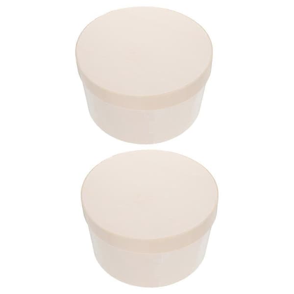 Cheesecake Box 2 pcs Light Brown Poplar Wood Portable Cake Box with Romantic Atmosphere for Storage