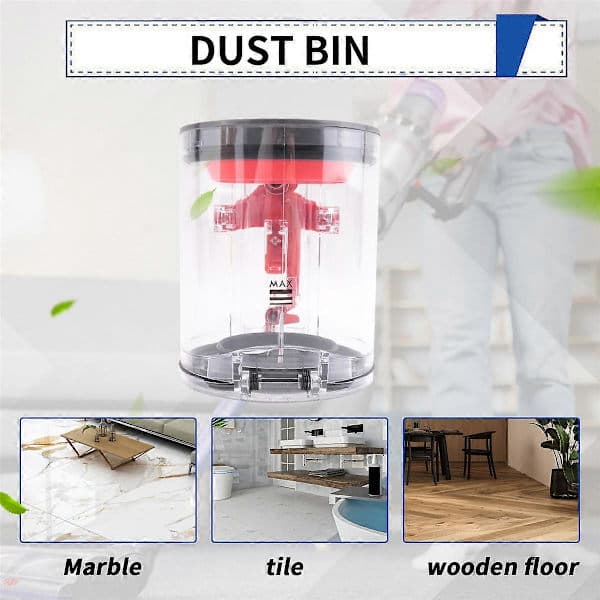 Dust Bin for V12 Slim Vacuum Cleaner Container, Replacement Dust Collector Robotic Vacuum Cleaner Dust