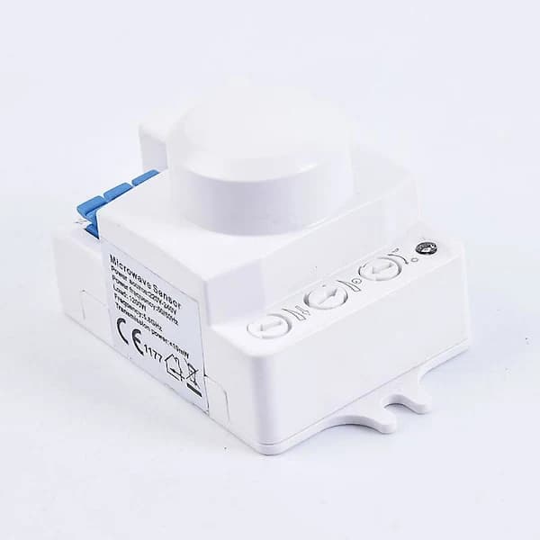 Mikrobølgeradar bevegelsessensor 5.8ghz Hf 220v Led 360 Grader Kroppsdetektor Hvit 1stk