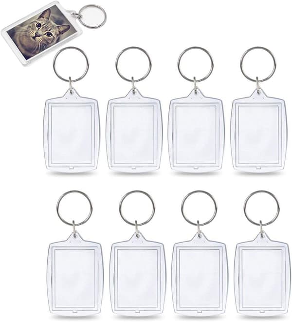 25 kpl (60x32mm) Valokuva-avaimenperät, Läpinäkyvä Valokuva-avaimenperä DIY C