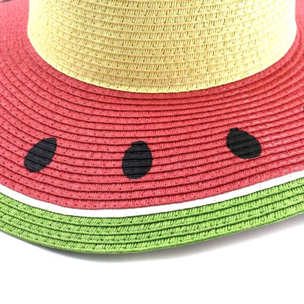 Halmhat XXL stråhat \"melon\" frugt dame sommerhat
