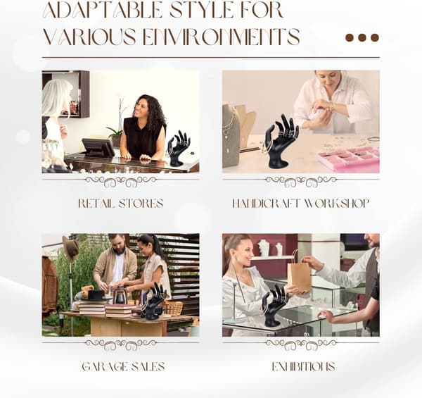 Sort Mannequin Smykkestativ - Armbånd, Ur, Bangle Display Stativ