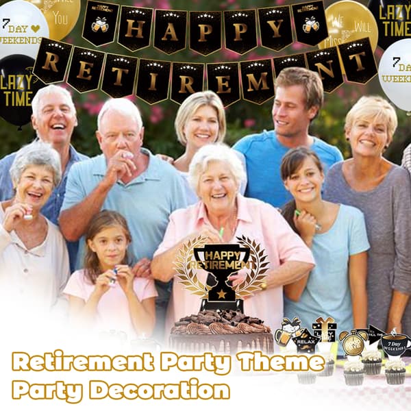 Retirement Party Theme Pull Flag Emulsion Balloons Package Party Decoration Set 1 Set 1