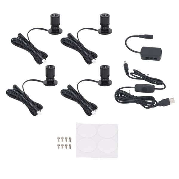 5V USB mini spotlight dæmpbar LED spotlight til udstilling af smykkeskabe veranda entré (en til fire) sort varmt lys