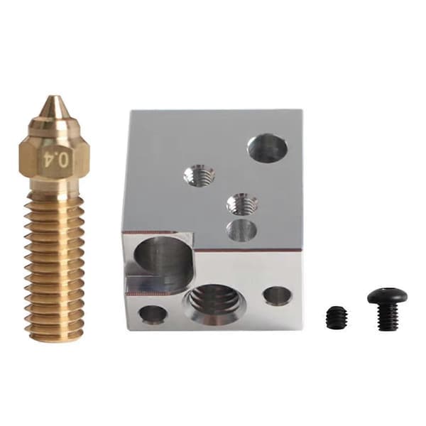 Extruder Hotend Heat Block Kit 0.4mm Brass Nozzle High Temperature Kit for SV07 3D Printer