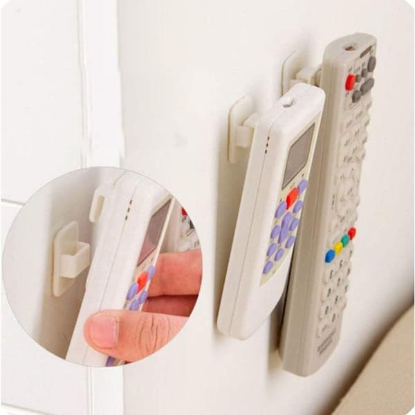 Remote Control Holder, 4 Set Self-Adhesive Wall Hook Holders, with KLB