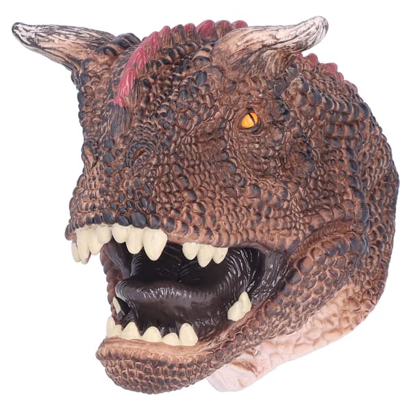 Børne realistiske akvarel Carnotaurus hånddukker håndmalede dinosaurlegetøj
