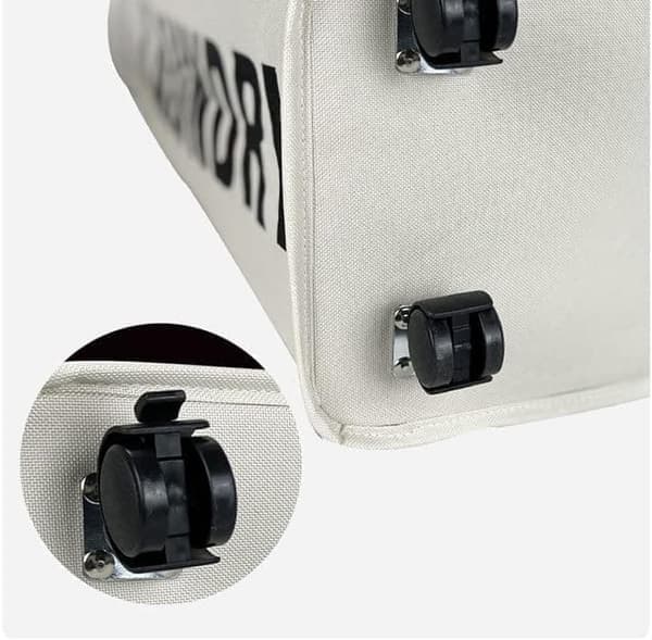Rolling Slim Laundry Basket with Lid, Foldable Clothes Storage with Wheels for Home and Corner