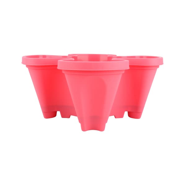 PP Stereoscopic Four-Leaf Flower Pot Strawberry Pot Multi-Layer Stacking Pot for Growing Vegetables and Melon Fruits