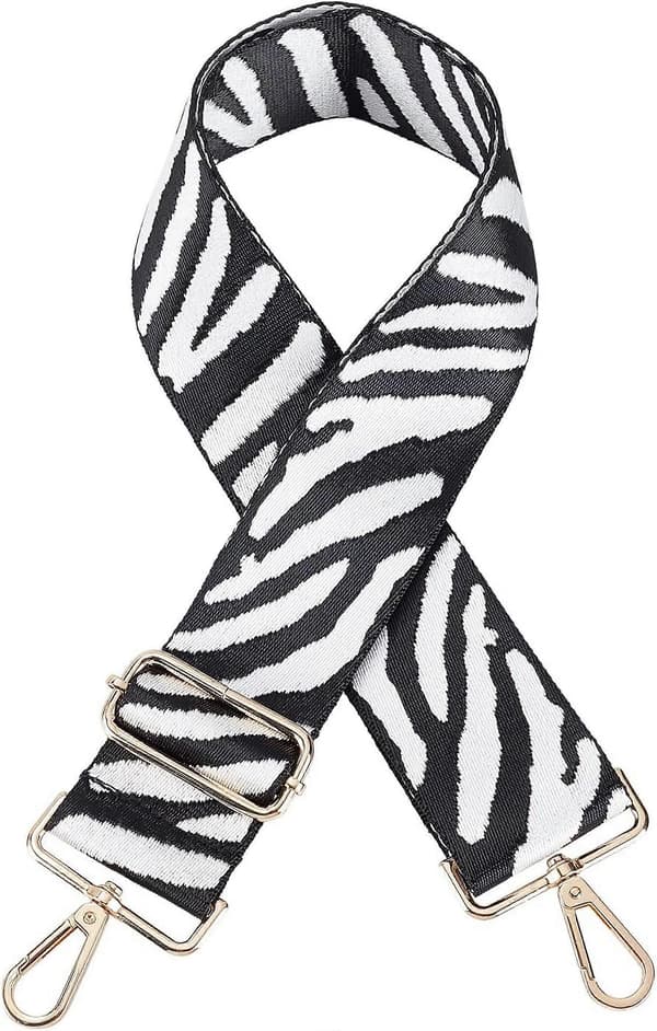 Justerbar Polyester Taskerem med Legeringsspænder til Taskeudskiftningstilbehør Zebra Mønster
