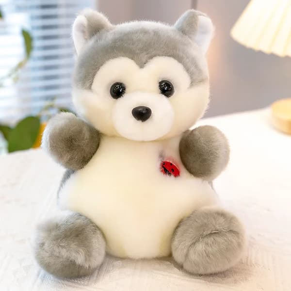 Mub- Greenmart Simulation Panda Husky Plyslegetøj Søde Skovdyr Bløde Søde Pingvin Gris Børne Dukker Grå 20cm_yux Grå 20cm Gray 20cm
