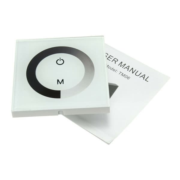DC 12-24V LED Touch Wall Controller Panel med ljusstyrka ändra dimmer switch för justering av lampor (Färg: Vit)
