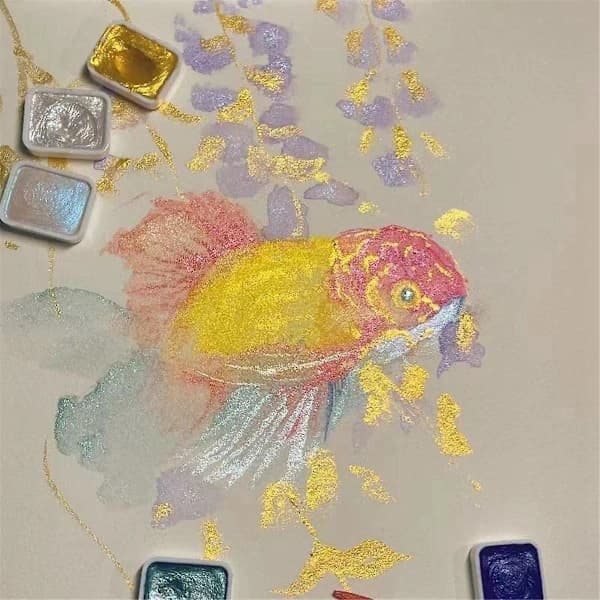 20 farver sæt, metallisk sæt, glitter akvarel fast farvepalette, (1ML-A)
