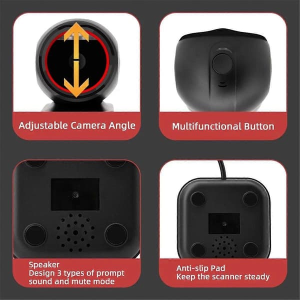 1D 2D QR Wired Barcode Scanner Automatic Sensing Reader USB Desktop Barcode Scanner