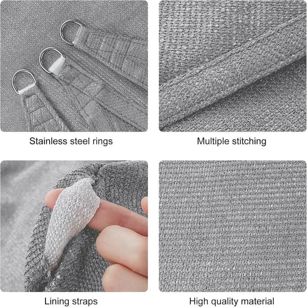 Rectangular Sun Shade Sail 2x3 m - Breathable HDPE Sun Shade Sail (185 g/㎡) - Rectangular Sun Shade Net 3x2 m with UV Protection for Patio - Garden ...