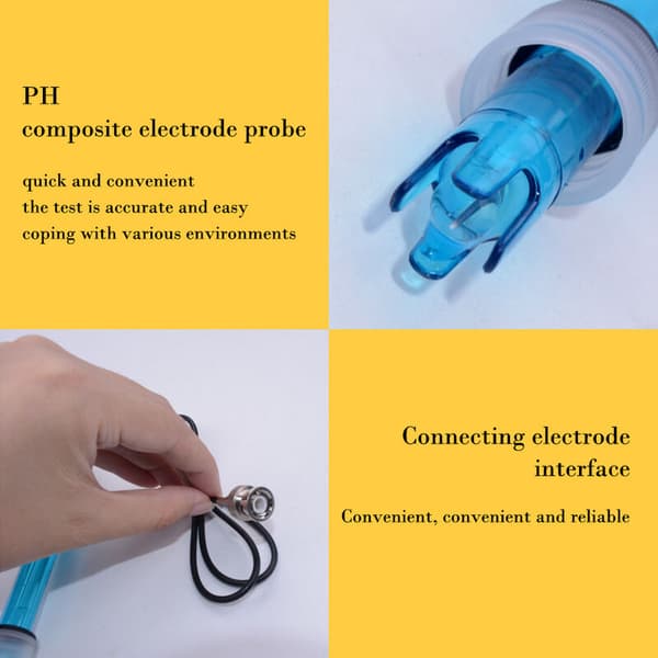 pH-sensormodul med elektrode og stik til akvarium og laboratorium, kompatibel med pH-controllere