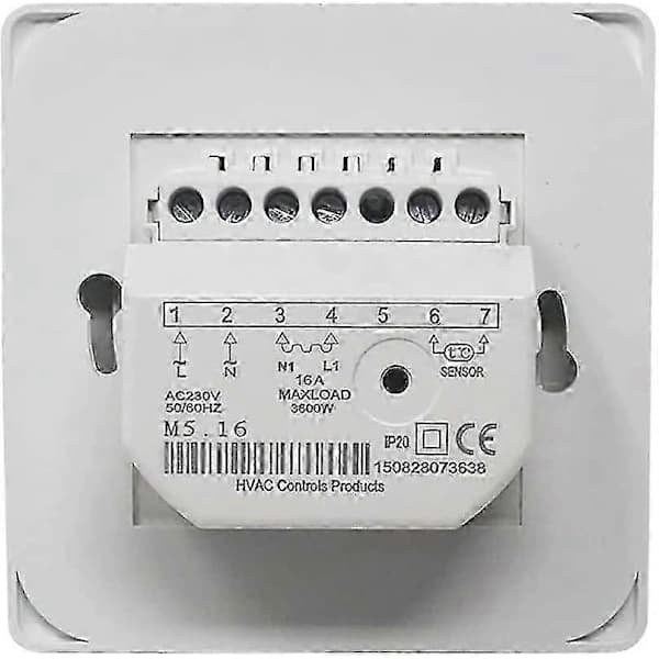 Manuel Mekanisk Gulvvarmetermostat Controller AC 220V 16A med Probe EU-kompatibel