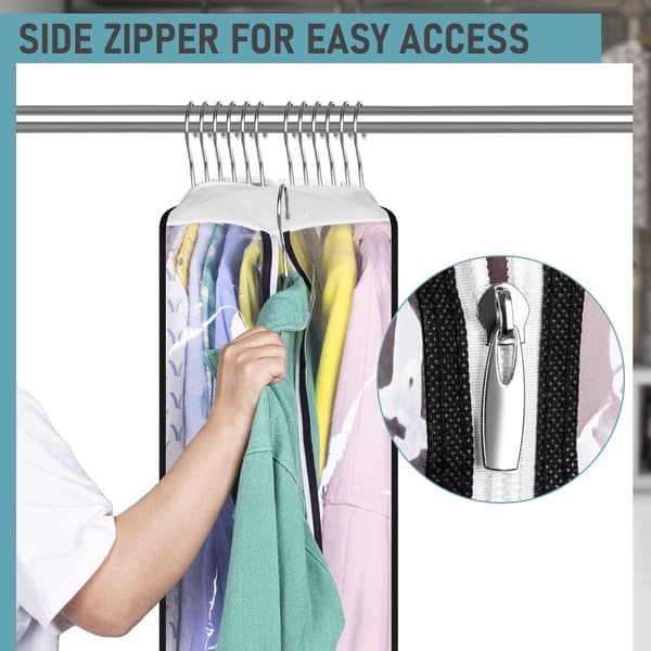 3-pack - cm - Fabric cover - clothes - Hanging bag - Suitable - keep - Transparent - (hanger