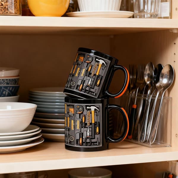 Mug for the Mechanic with Funny Realistic Toolbox Design, Coffee Cup, Novelty 3D Visual Ceramic Mug A A