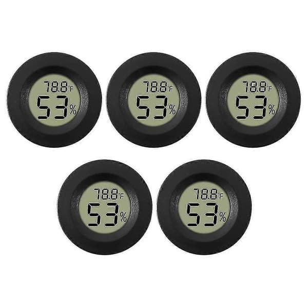 5-pak Hygrometer Termometer Digital LCD-skærm Fugtighedsmåler til Luftfugter Affugter