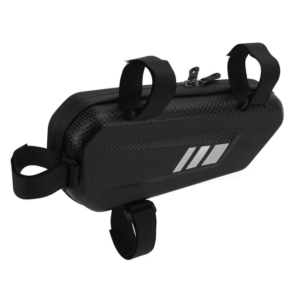 Motorcycle Saddlebag Hard Shell Side Hanging Bag PU Leather for Left Rack Frame Black