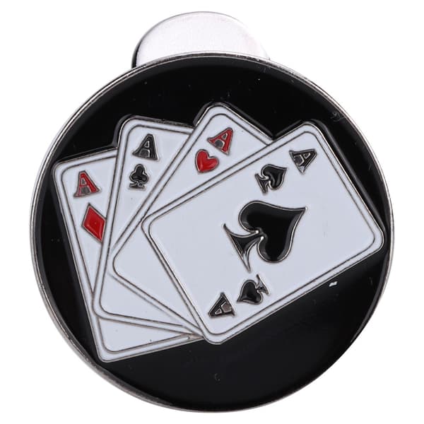 Magnetisk golfcaps hattvisirklips ballmarkør tilbehør (Poker)