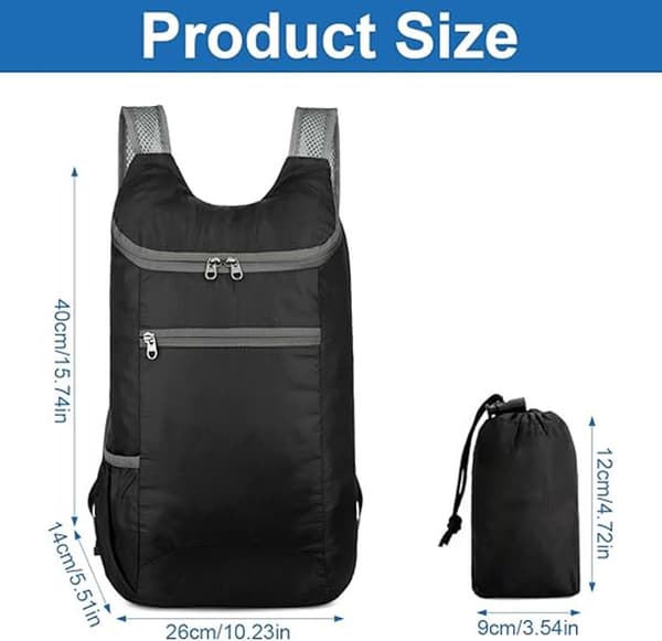 2025 New Foldable Backpack - Backpack - Women's Backpack - Men's Backpack - Waterproof Camping Travel Hiking Backpack - Black