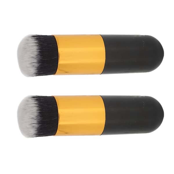 2 stk Chubby Makeupbørste Bærbar Blød Syntetisk Chubby Kosmetisk Børste Sort Guld