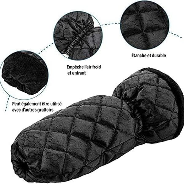 Robust ice scraper with glove - effective frost remover