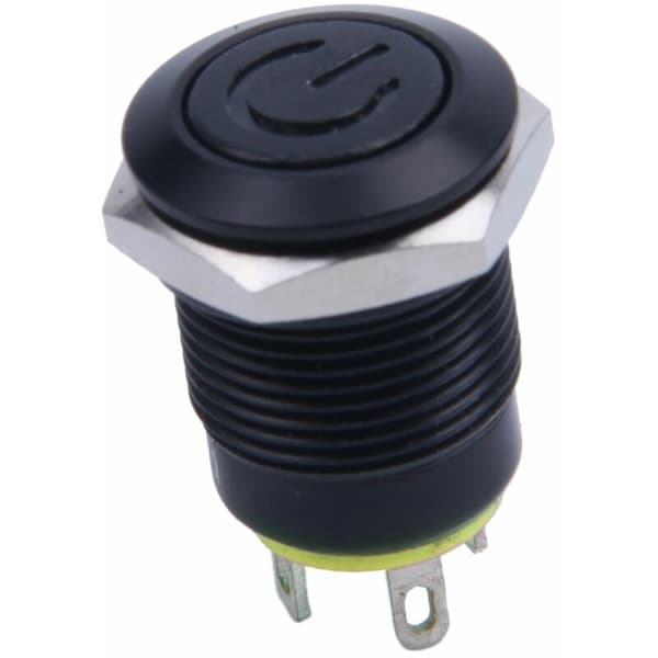 12V 2A 9,5 mm LED DIY Momentan Trykknapafbryder til Bil, Gul