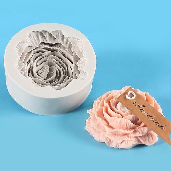 Silikone Lysform, 3D DIY Silikoneform Lysestøbeforme, Fødevaregodkendt Sojavoks Lysform 3,5*9,5cm