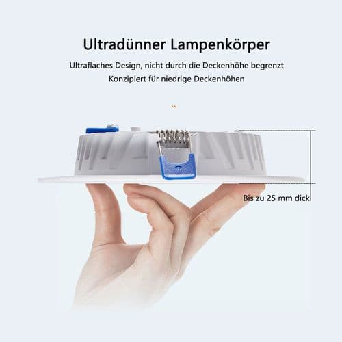 LED innfelt spotlight LED spotlight dimbar 9 W baderom innfelt spotlight