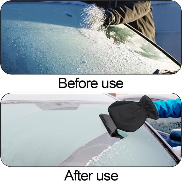 Car scraper with glove, ice scraper with glove windshield scraper, professional car scraper, black