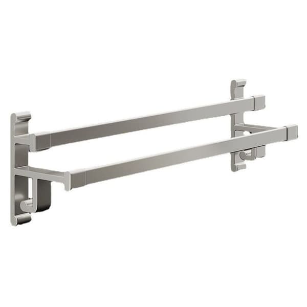 Baderomshåndkleholder med hull, dobbel håndkleholder for baderom